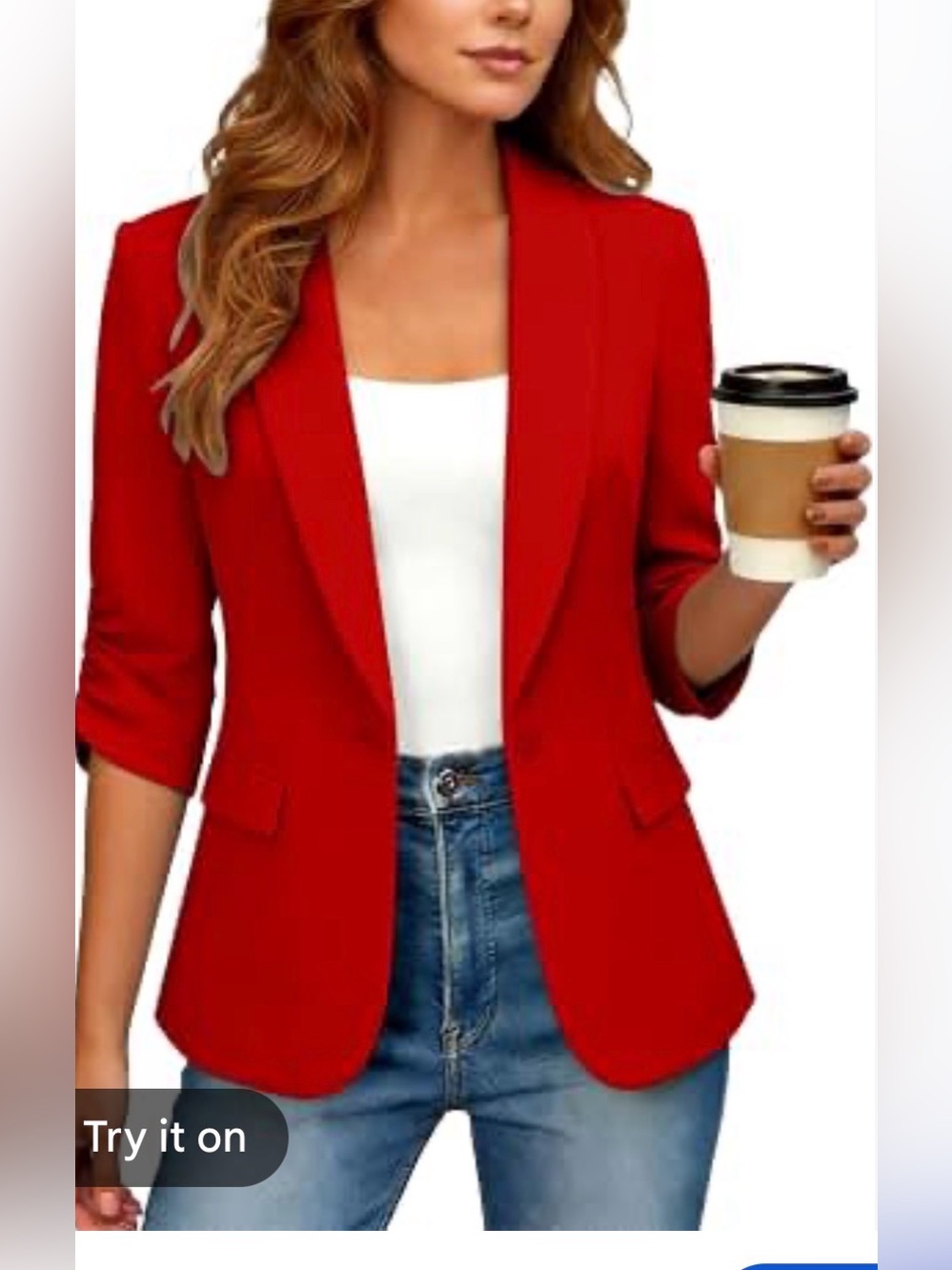 Apt. 9 Red Open-Front Women's Blazer
